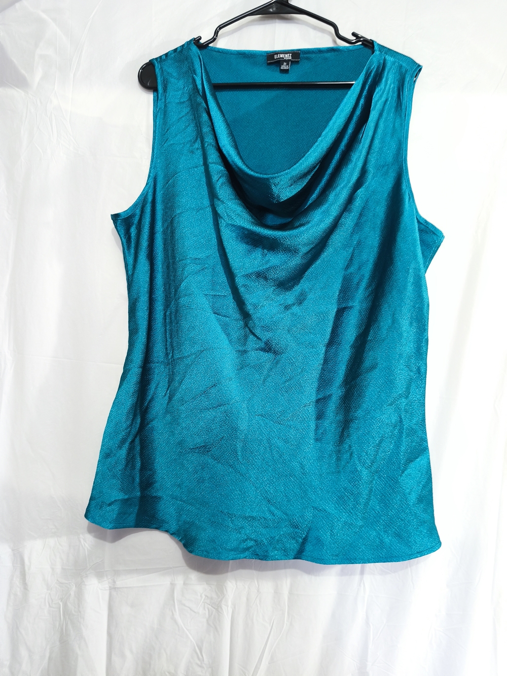 Elan Sleeveless Cowl Neck Tank Top in Teal